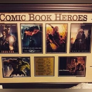 Comic book heroes framed print